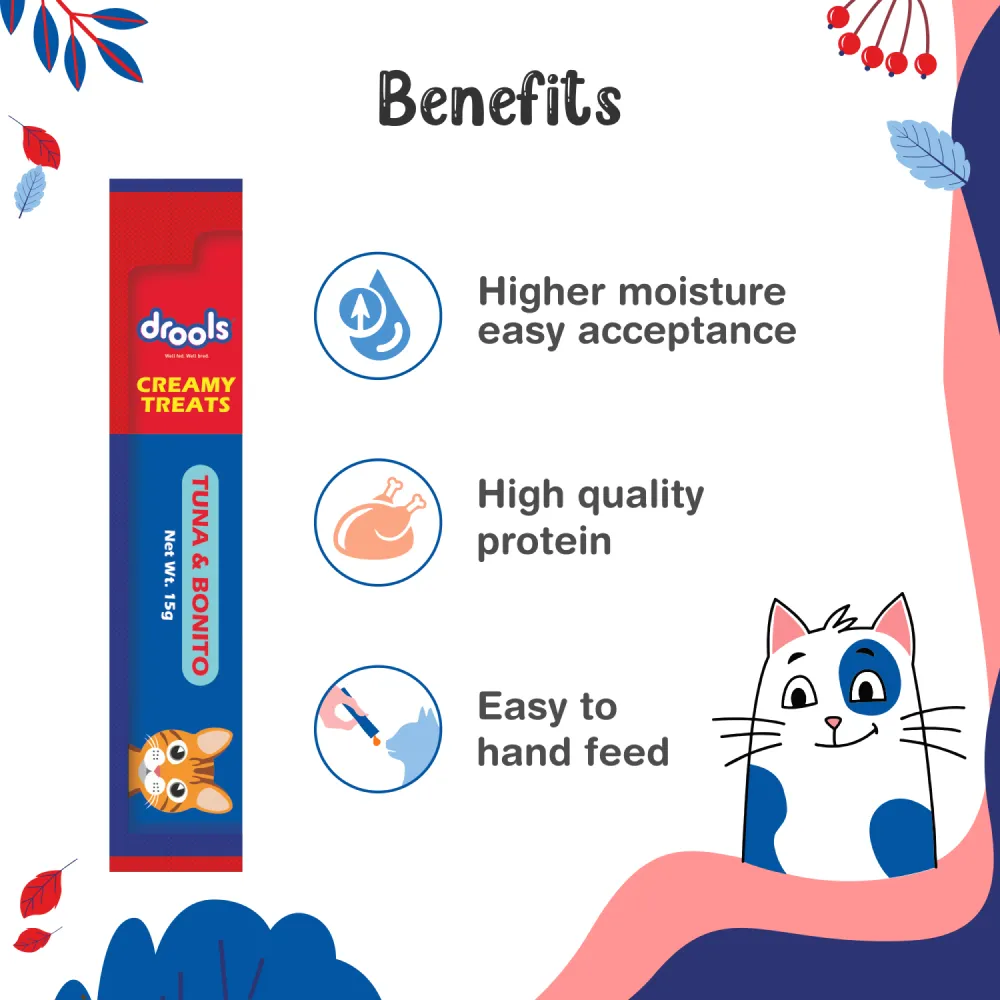 Drools Tuna & Bunito and Salmon & Skipjack Creamy Cat Treats Combo