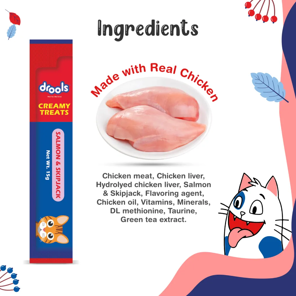 Drools Tuna & Bunito and Salmon & Skipjack Creamy Cat Treats Combo