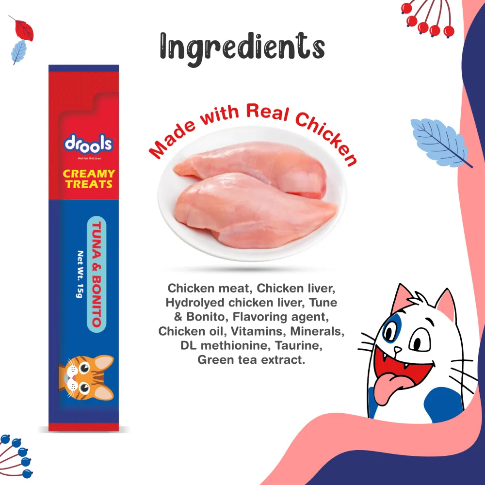 Drools Tuna & Bunito and Salmon & Skipjack Creamy Cat Treats Combo
