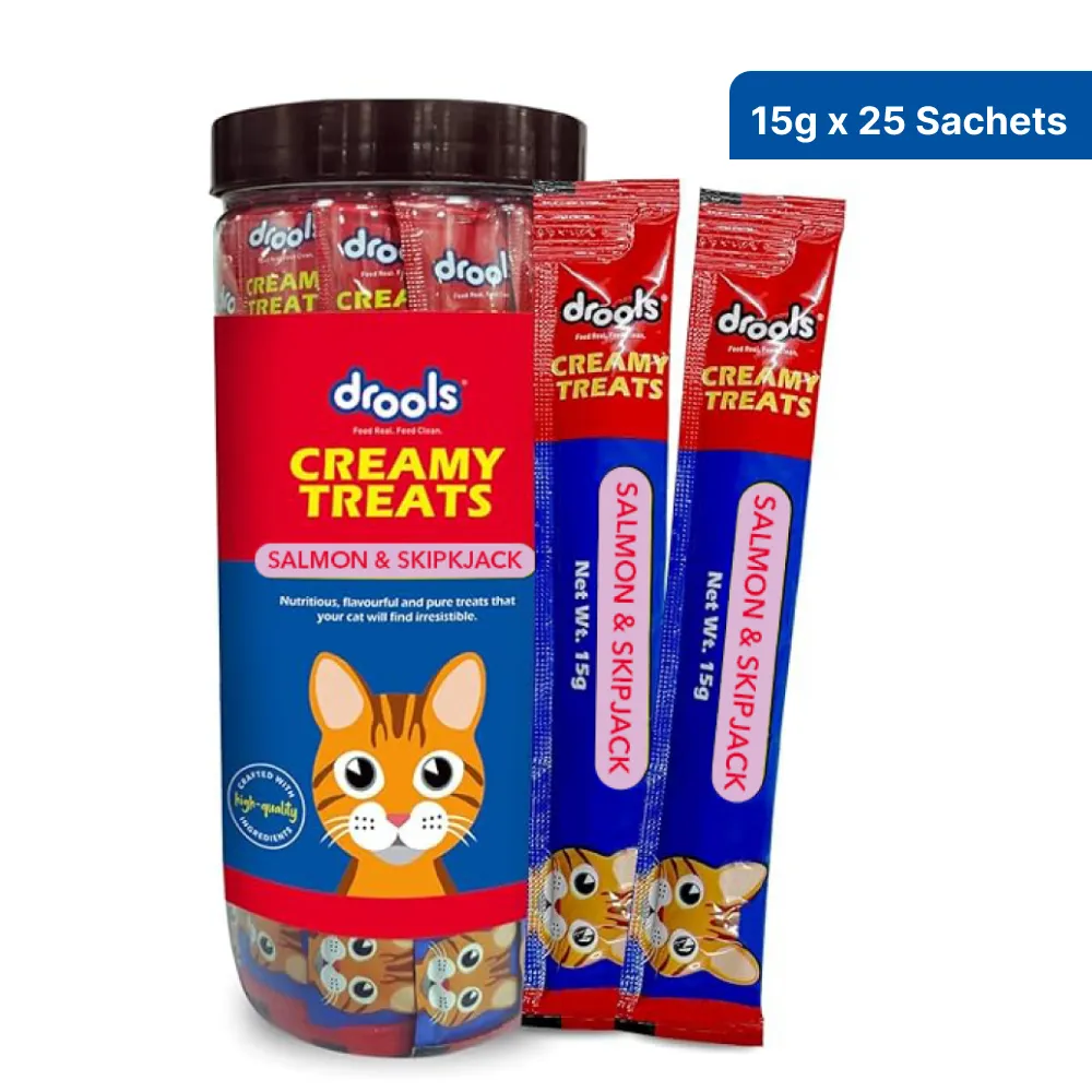 Drools Tuna & Bunito and Salmon & Skipjack Creamy Cat Treats Combo
