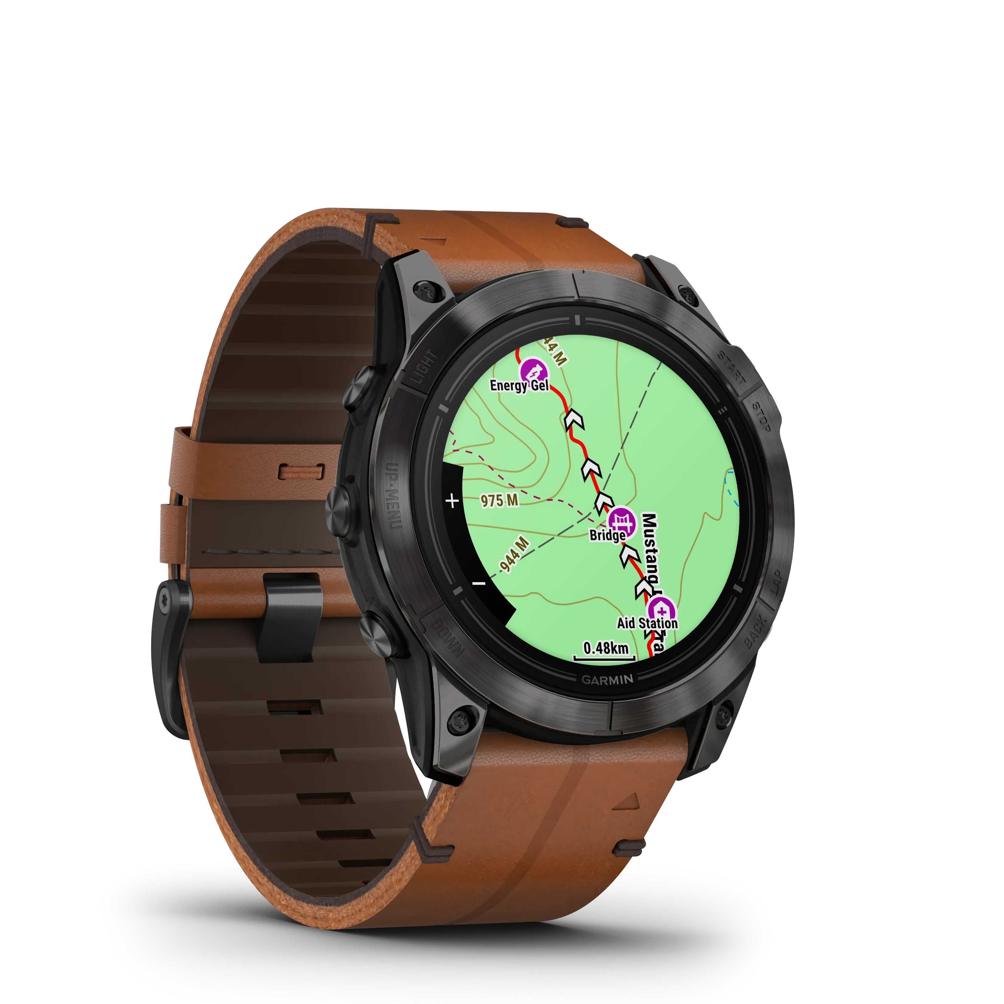 Epix Pro (Gen 2), 51mm, Sapphire Edition -  Carbon Grey DLC Titanium with Chestnut Leather Strap - 010-02804-30