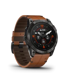 Epix Pro (Gen 2), 51mm, Sapphire Edition -  Carbon Grey DLC Titanium with Chestnut Leather Strap - 010-02804-30