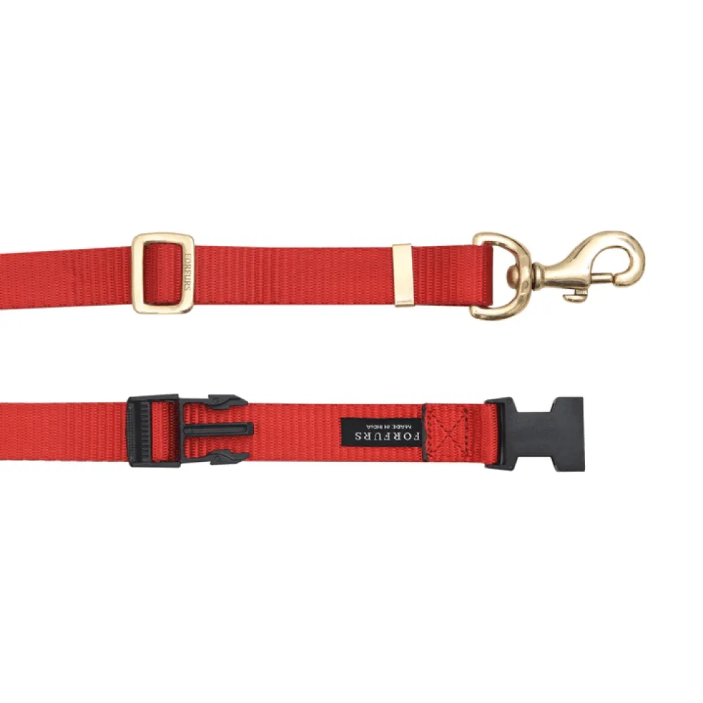 Forfurs Extra Long Adjustable Multifunctional Leash for Dogs (Tomato Red)