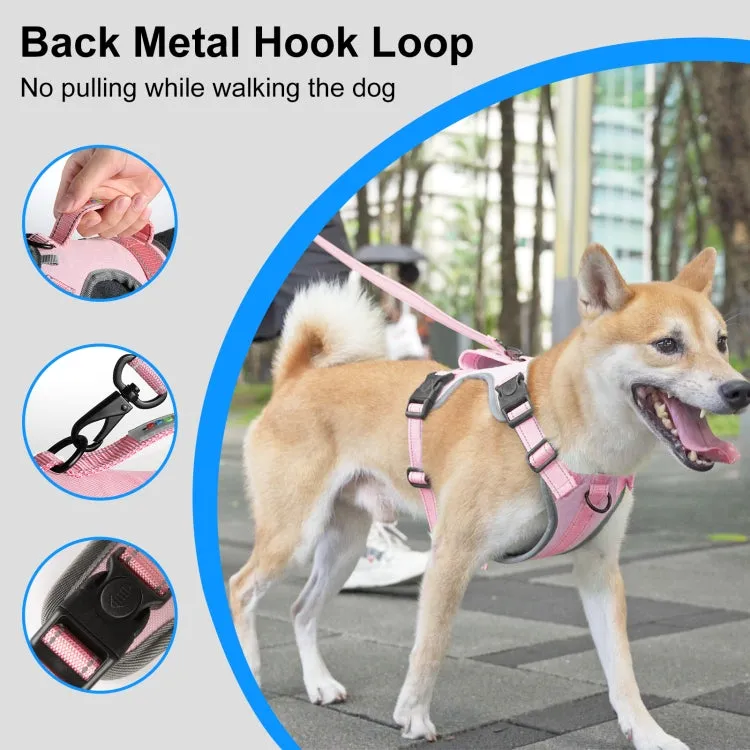FunAdd Reflective Nylon Dog Harness with Traction Rope - Comfortable and Breathable, Size M