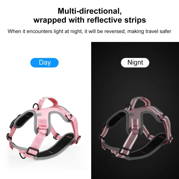 FunAdd Reflective Nylon Dog Harness with Traction Rope - Comfortable and Breathable, Size M
