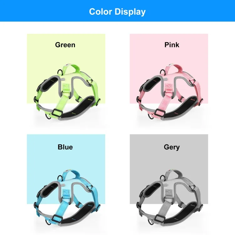 FunAdd Reflective Nylon Dog Harness with Traction Rope - Comfortable and Breathable, Size M