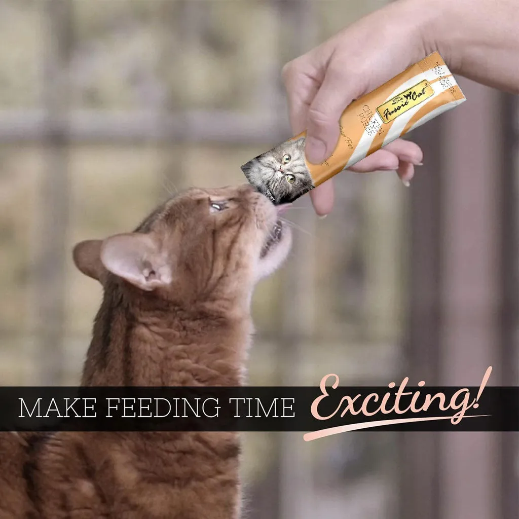 Fussie Cat Chicken Puree Lickable Cat Treats, 0.5-oz x 4-tubes