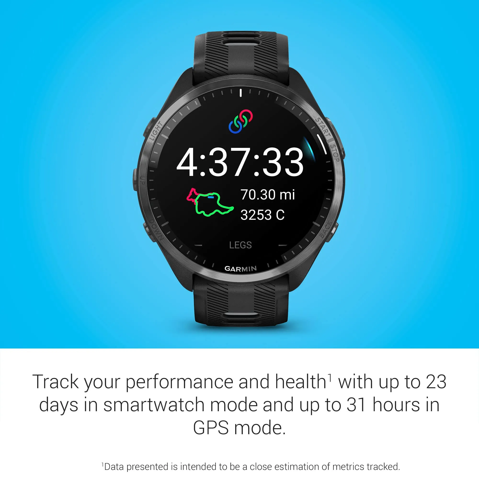 Garmin Forerunner® 965 Running Smartwatch, Colorful AMOLED Display, Training Metrics and Recovery Insights, Black and Powder Gray, 010-02809-00