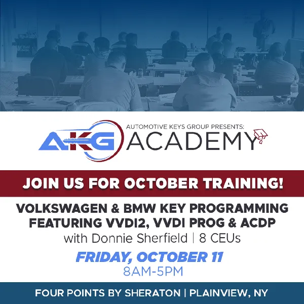 Hands-On In-Person Training - Volkswagen & BMW Key Programming Featuring VVDI2 VVDI Prog & ACDP - 8 CEU Credit Hours - October 11th 8AM – 5PM - Plainview, NY