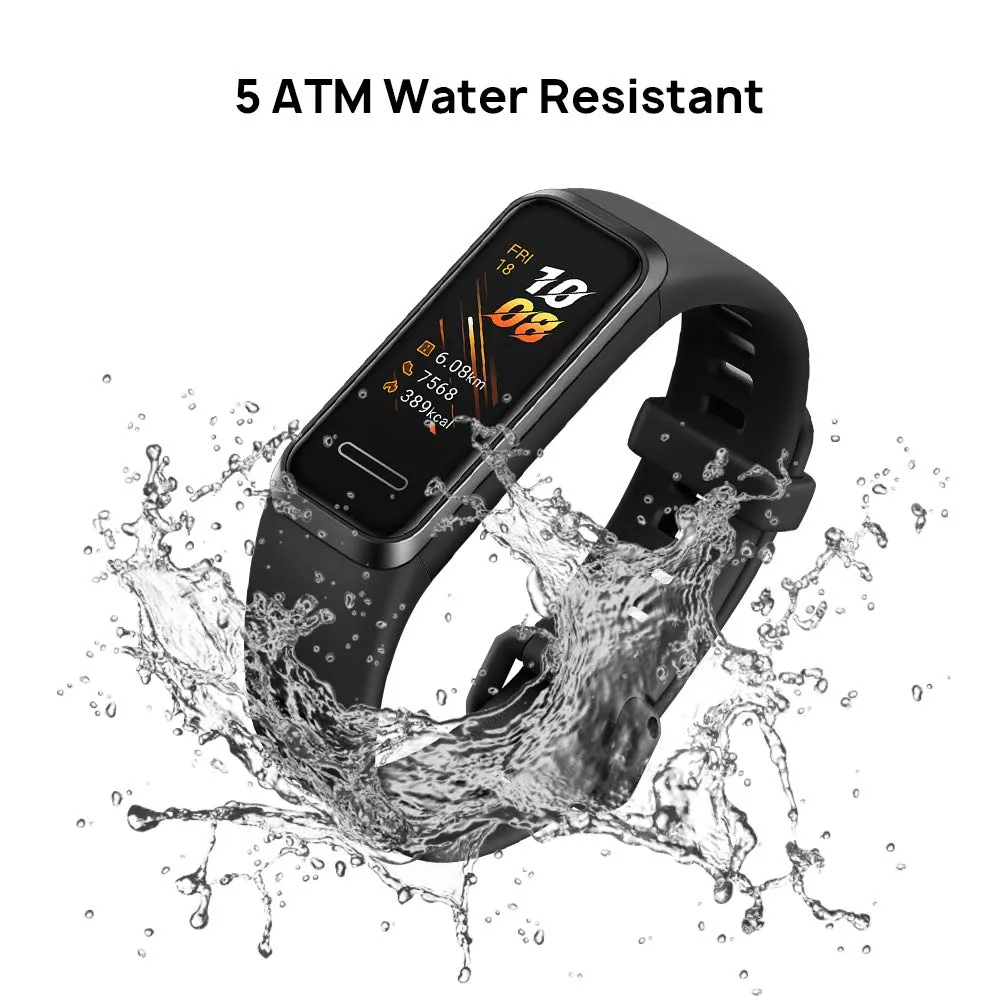 HUAWEI Band 4 Smart Band, Fitness Activities Tracker with 0.96" Color Screen, 24/7 Continuous Heart Rate Monitor, Sleep Tracking, 5ATM Waterproof, up to 6 Days of Usage Time, Graphite Black