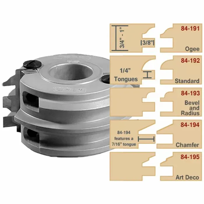 Infinity Tools Combination Rail & Stile Shaper Cutter, 1-1/4" Bore