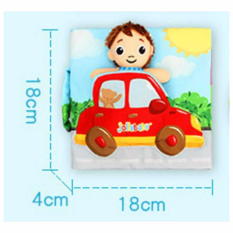 JollyBooks Baby Learn Touch & Feel Crinkle Soft Books