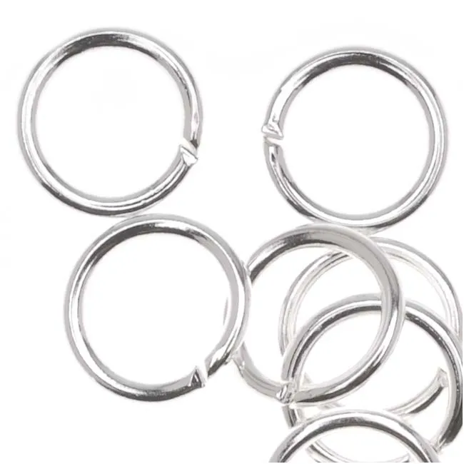 Jump Rings, Open 7mm Diameter 19 Gauge, Silver Plated (20 Pieces)