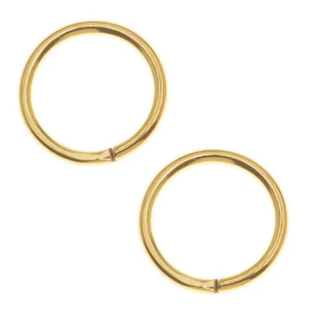 Jump Rings, Open 8mm Diameter 18 Gauge, Gold Plated (100 Pieces)