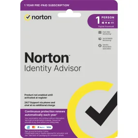Norton Identity Advisor (1-User, 12 month)[Digital Download]