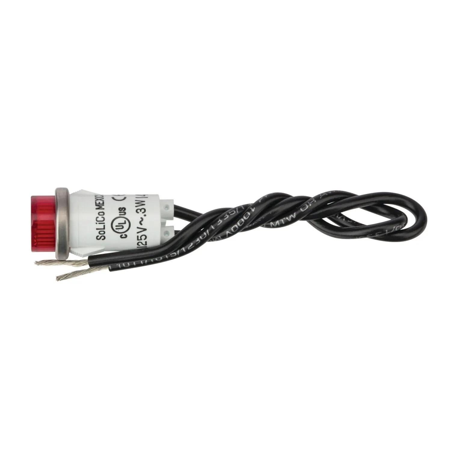 NSI 79780LW Round Indicator Light Red Lens