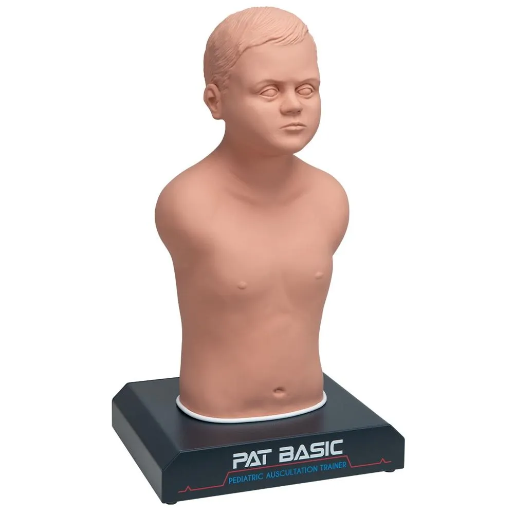 PAT BASIC® - Pediatric Auscultation Trainer with SimScope Wi-Fi Training Stethoscope, Light