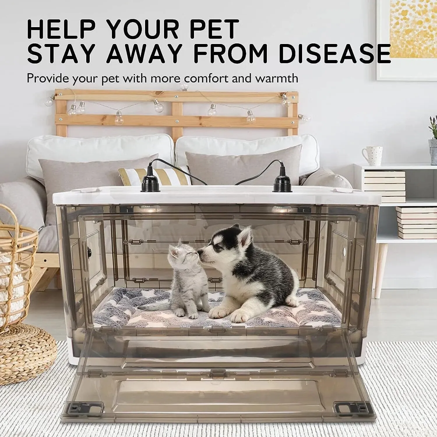 Pet Oxygen Cage and Puppy Incubator with Heating -  Incubator for Newborn Puppies and Kittens 
great for breeders and rescues.