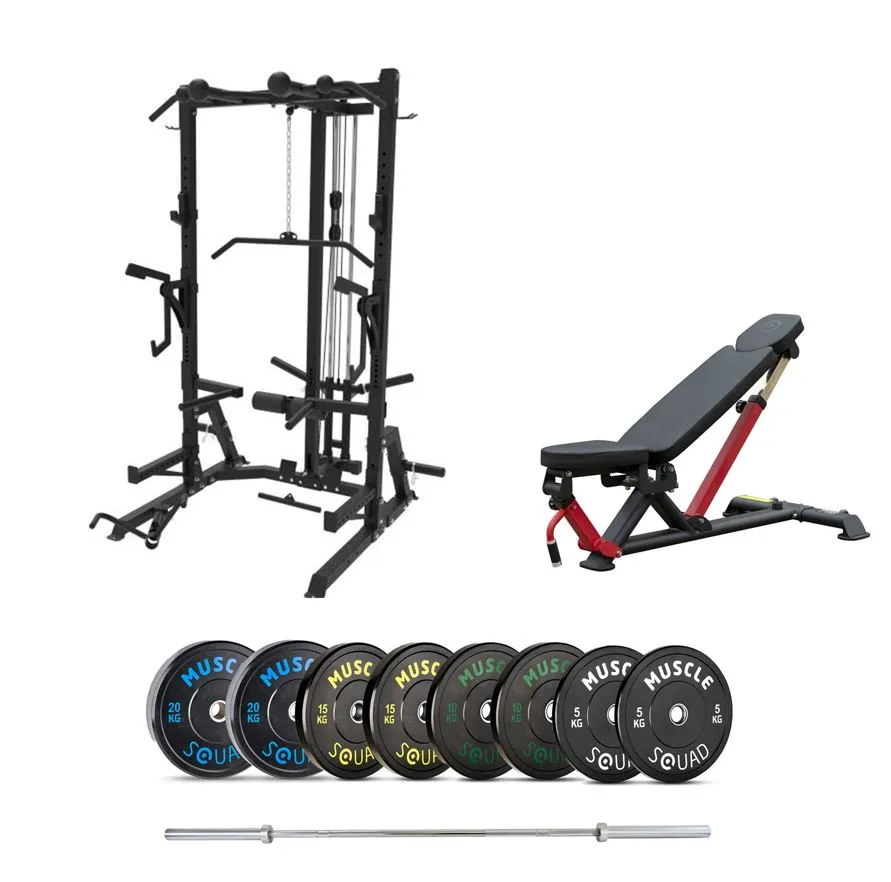 Phase 2 Quarter Squat Rack with Plate-Loaded Pulley
