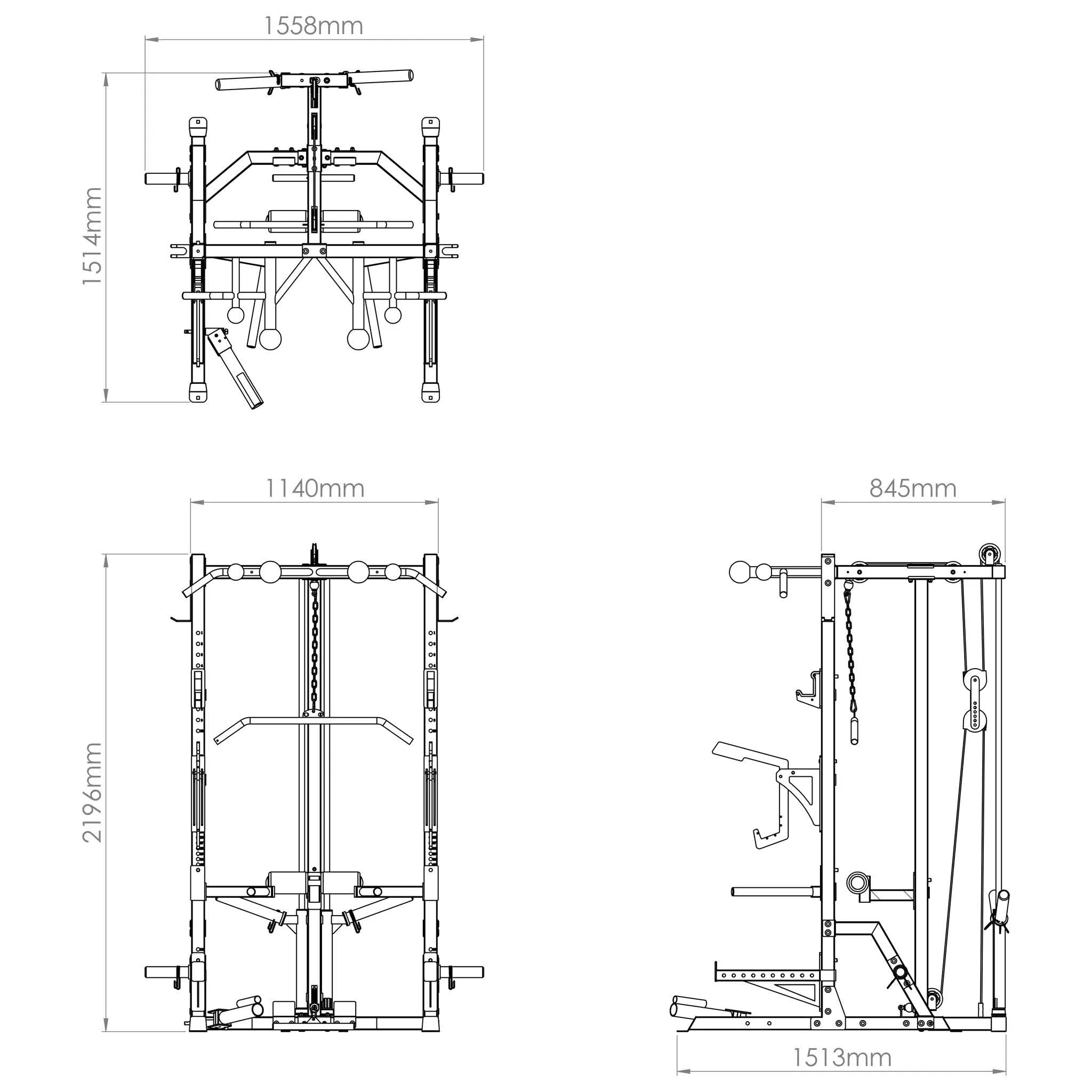 Phase 2 Quarter Squat Rack with Plate-Loaded Pulley