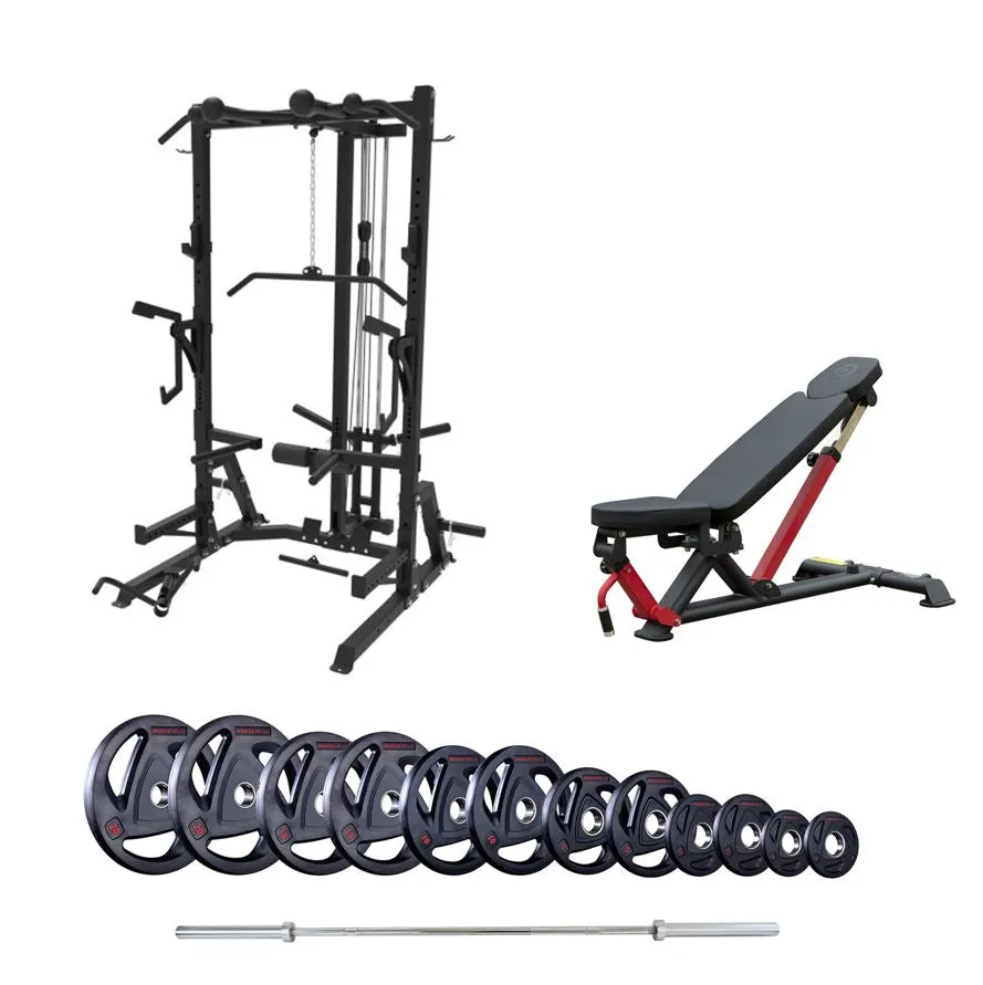 Phase 2 Quarter Squat Rack with Plate-Loaded Pulley
