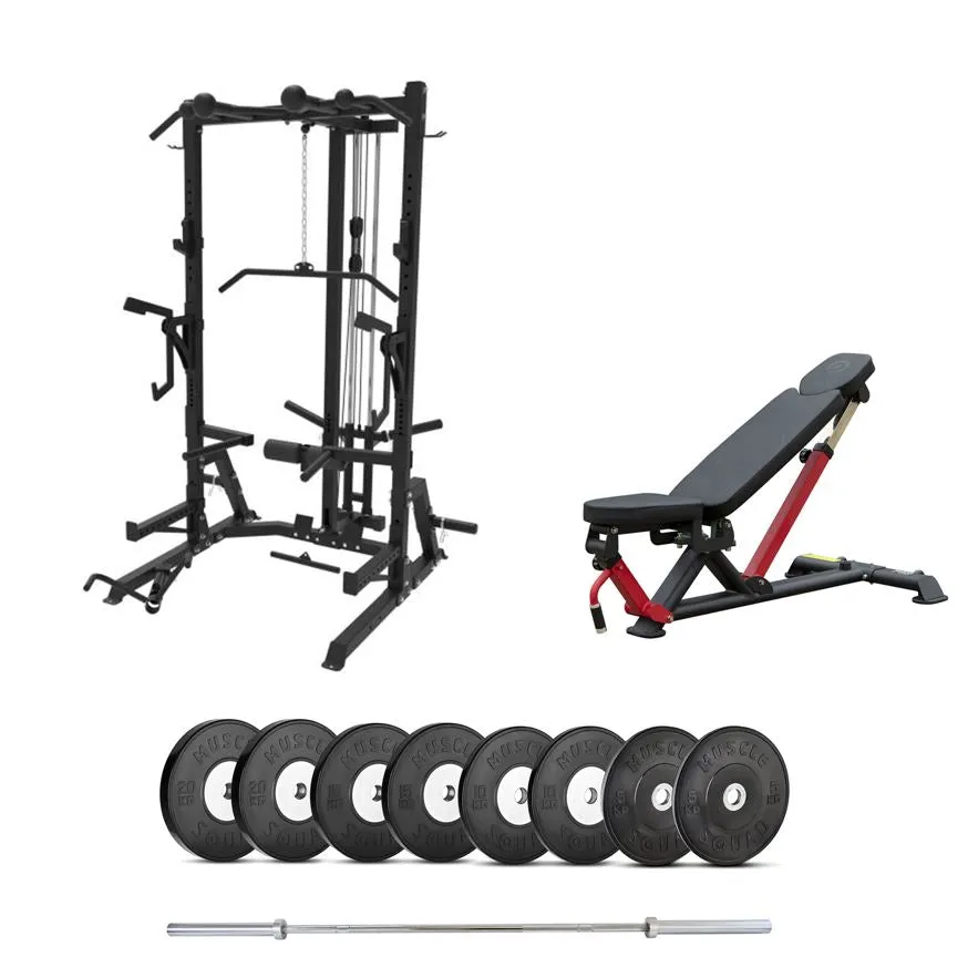 Phase 2 Quarter Squat Rack with Plate-Loaded Pulley