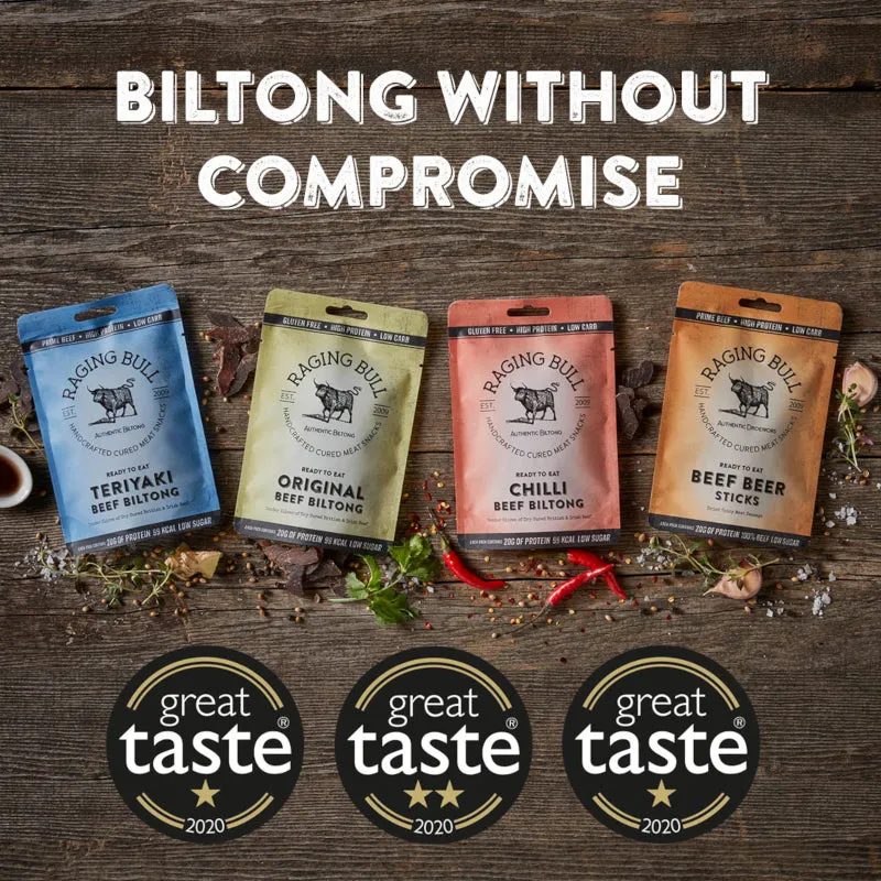Raging Bull Beef Biltong 4 Pouches