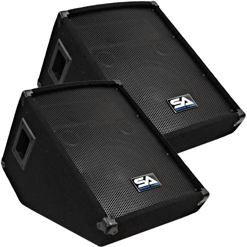 SA-10M Pair Passive 10" Wedge Floor Stage Monitors Speakers