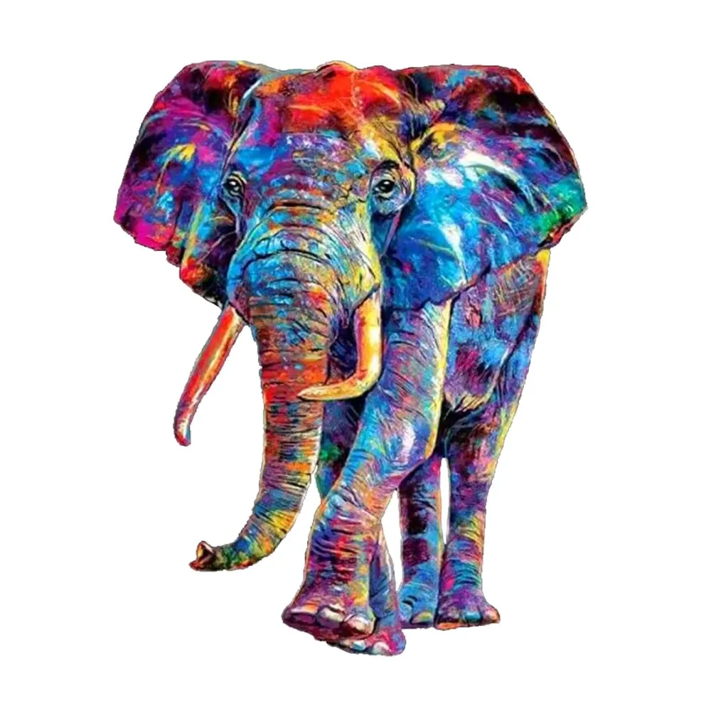 Striking Wooden Puzzle of an Elephant - Unusual Shape Wooden Jigsaw Puzzle for Adults & Children