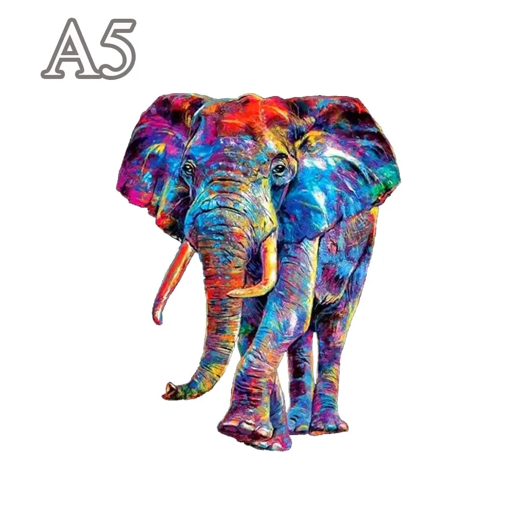Striking Wooden Puzzle of an Elephant - Unusual Shape Wooden Jigsaw Puzzle for Adults & Children