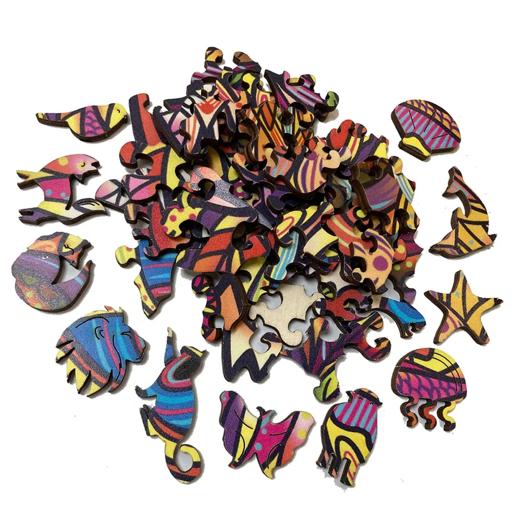 Striking Wooden Puzzle of an Elephant - Unusual Shape Wooden Jigsaw Puzzle for Adults & Children