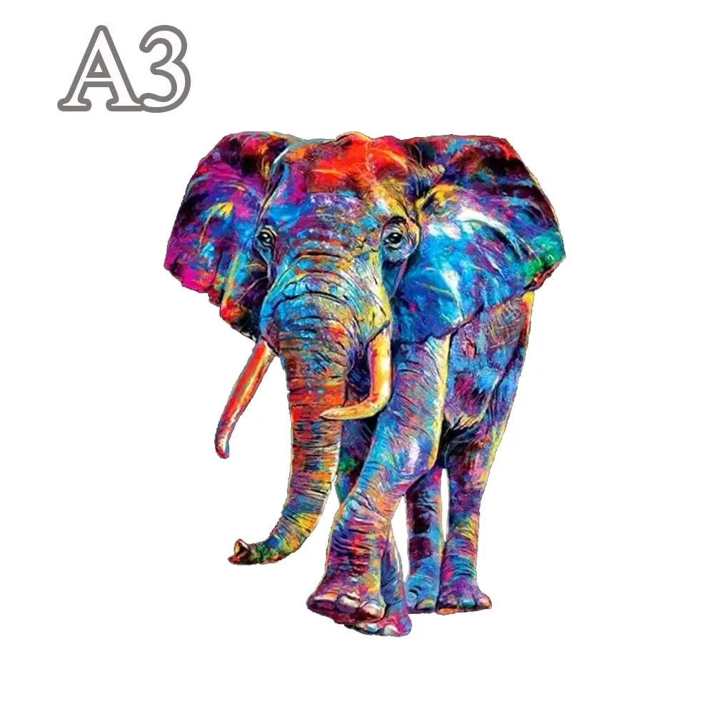 Striking Wooden Puzzle of an Elephant - Unusual Shape Wooden Jigsaw Puzzle for Adults & Children