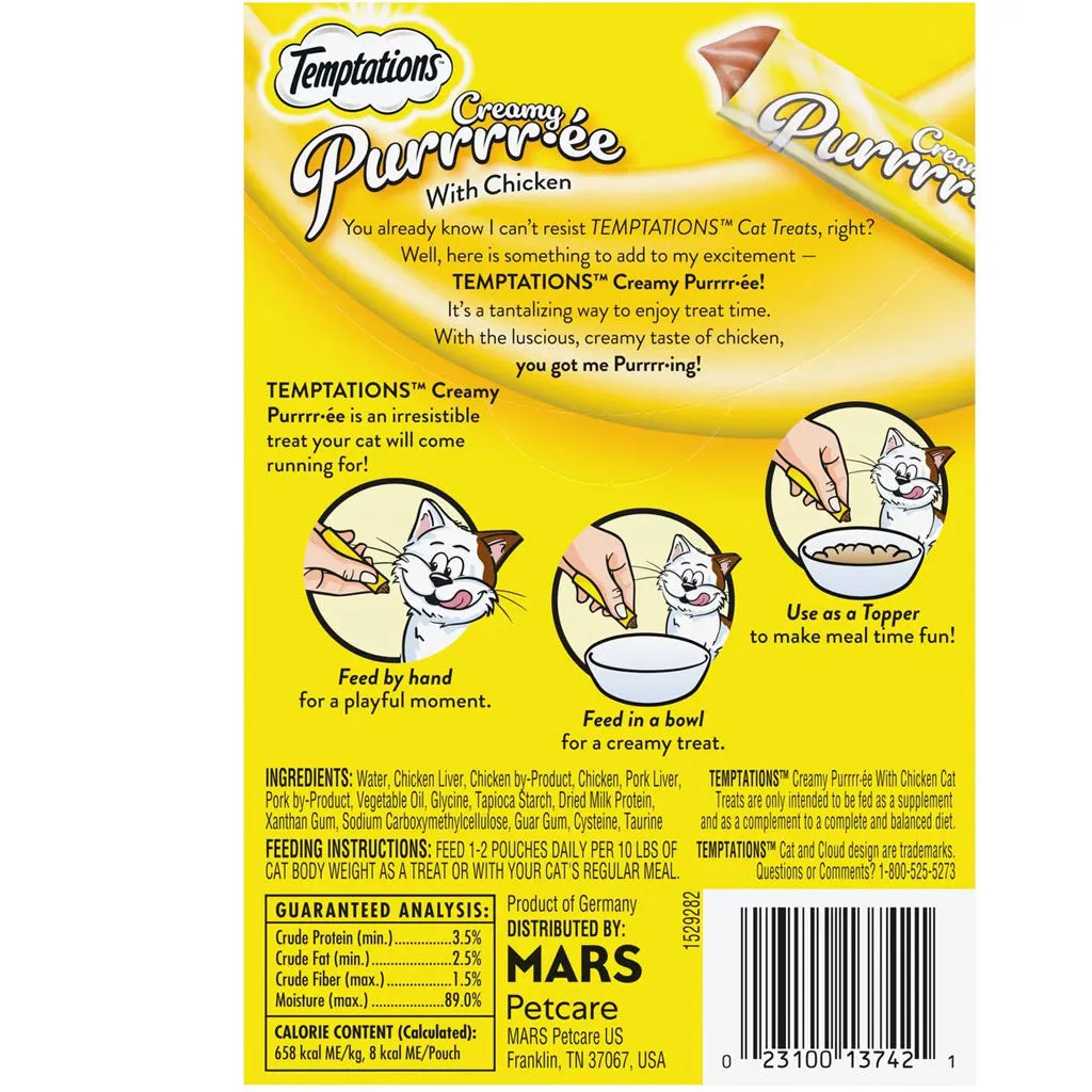 Temptations Creamy Puree with Chicken Lickable Cat Treats, 1.7-oz