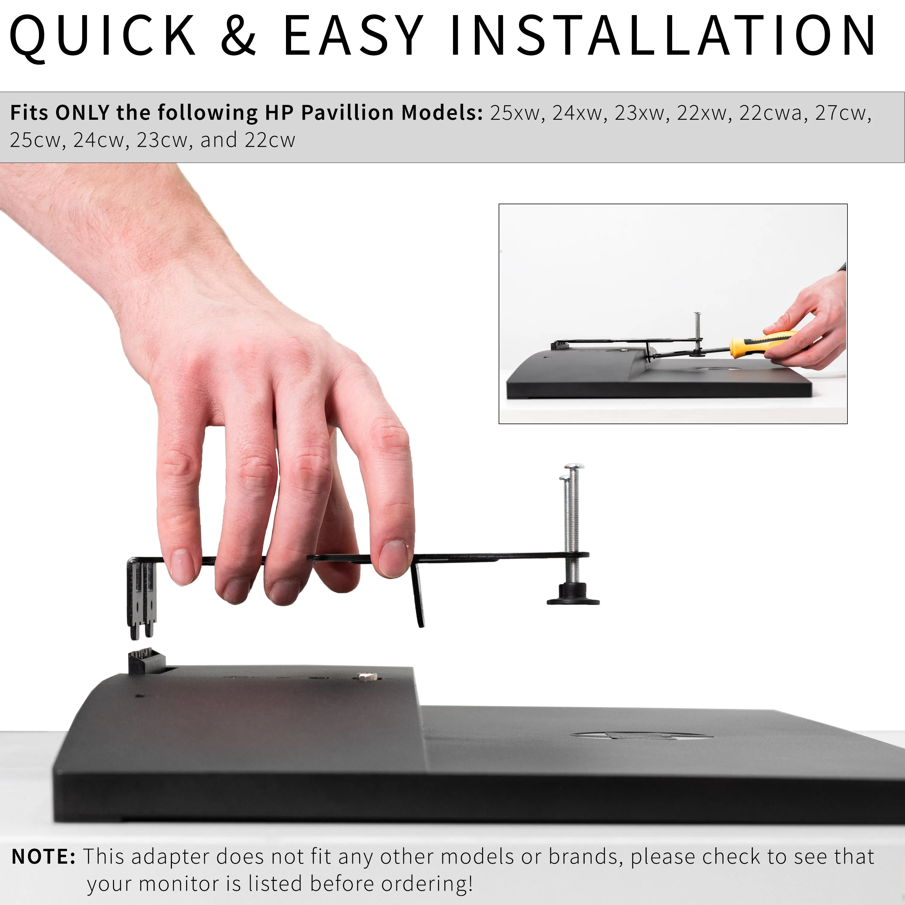 VESA Adapter for Compatible HP Pavilion Monitors