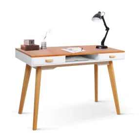 Wooden Vanity table Makeup Dressing Desk Writing Desk Computer Table with Solid Wood Top Panel