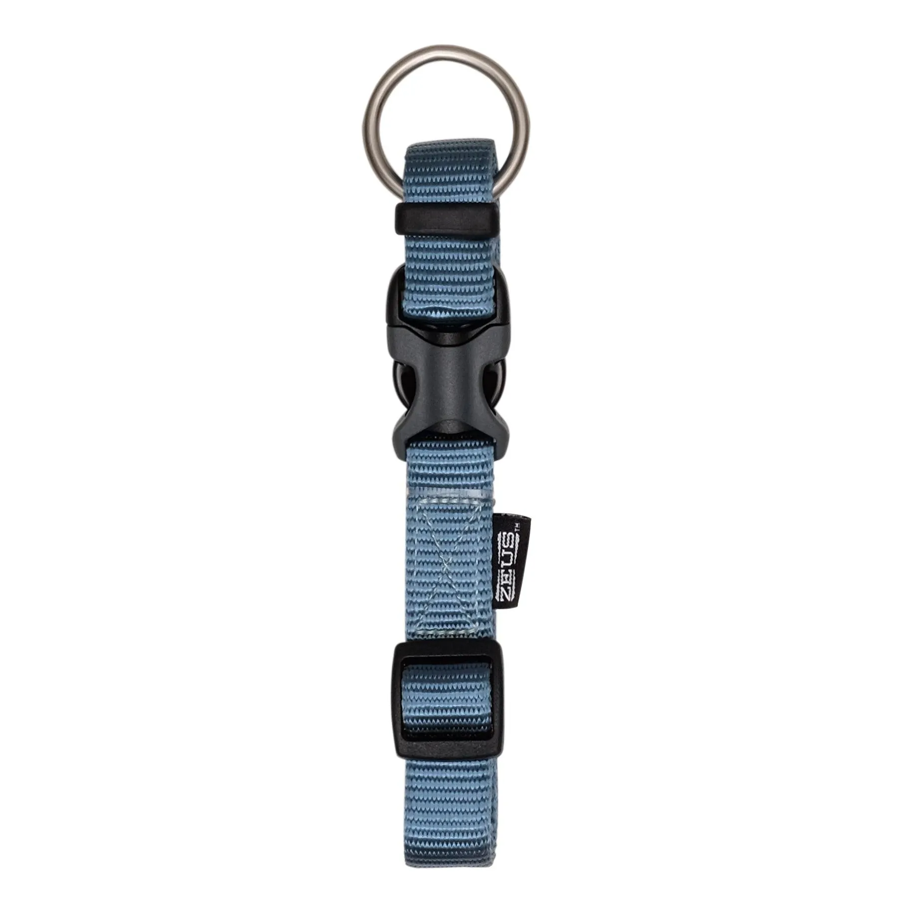 Zeus Adjustable Nylon Dog Collar Denim Blue